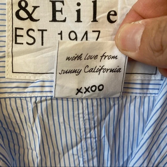 Frank & Eileen Barry Signature Crinkle Button Front Shirt Striped Women's  Small - Picture 4 of 9